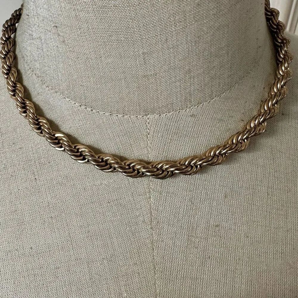 Gold tone  vintage braided necklace